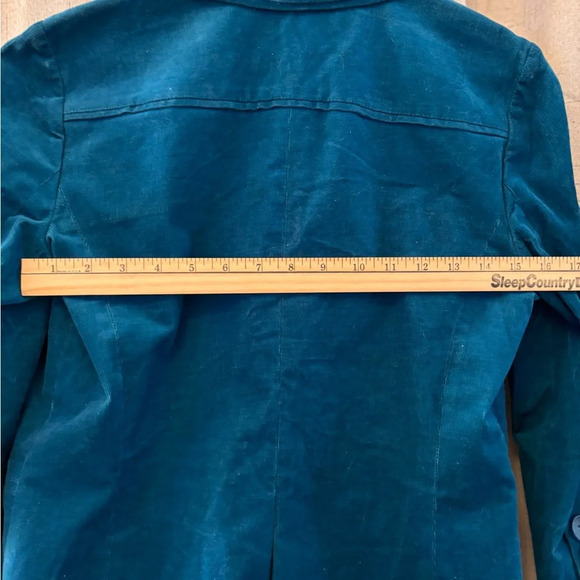 Halogen Blazer Size M Fine Corduroy Woman’s, 3 button front. Teal. Well made. - Picture 10 of 14
